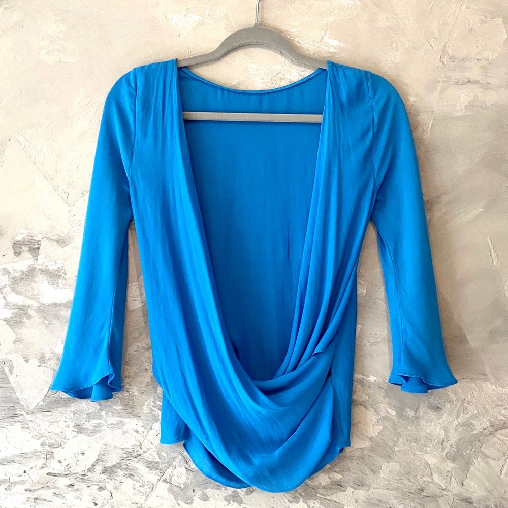 Zara Basic open back blouse